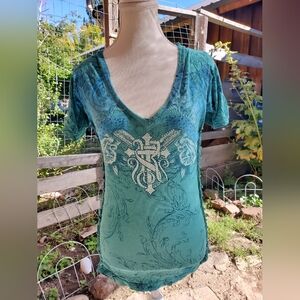 Y2k Rebel Saints Distressed Top